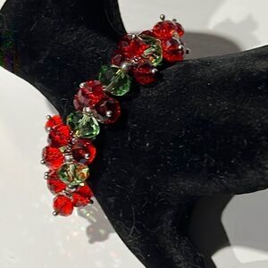 Bundle 3 for $15 Red And Green Beaded Stretch Bracelet